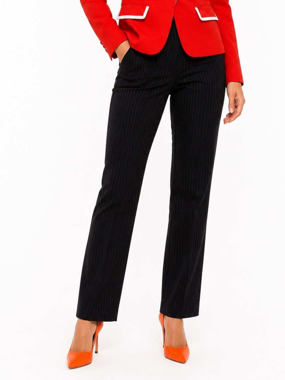 Gap Ladies Modern Fit Flare Black Pinstripe Dress Pants